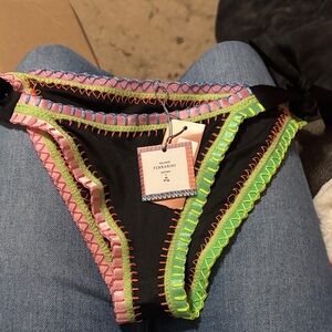 Ferrarini PQ Black Bottoms with Pink and Green Accents